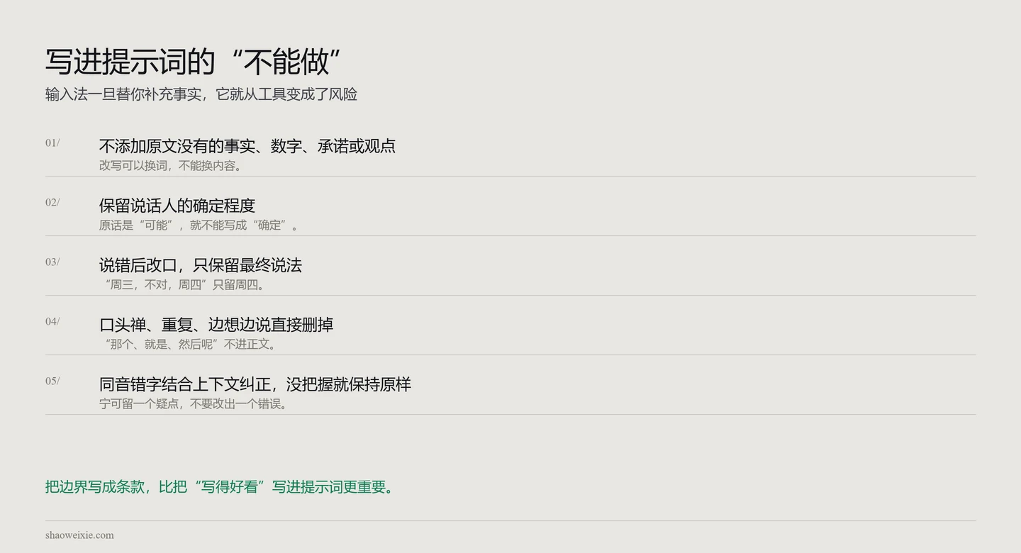 图 · 写进提示词的"不能做"